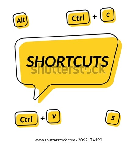 Keyboard shortcuts. Hotkey. Shortcut key. Hotkey combination. Vector illustration.