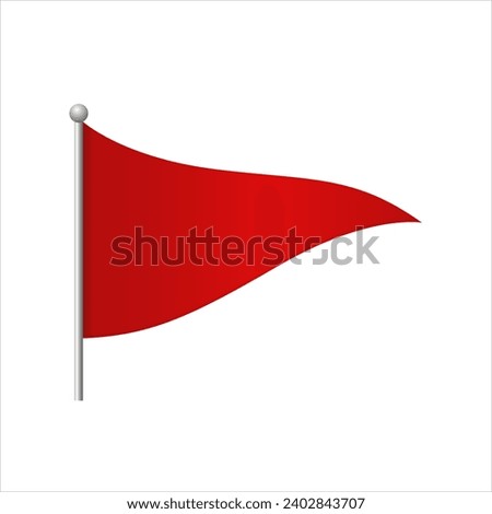 Red flag. Warning symbol. Red flag emoji. Red flags in relationships. Vector illustration.