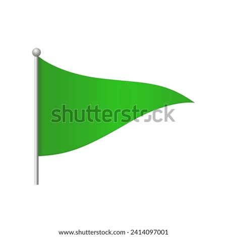 Green flag. Green flag emoji. Green flags in relationships. Vector illustration.