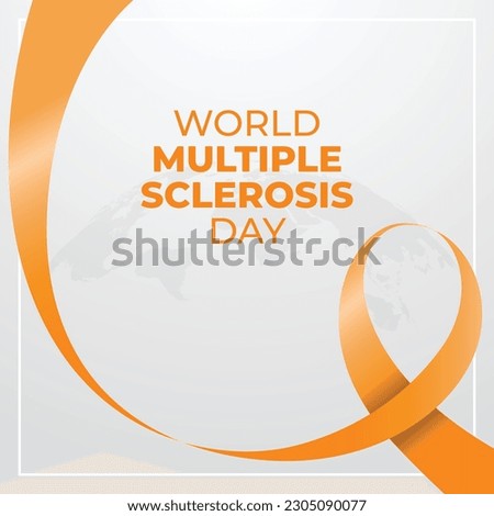 World Multiple Sclerosis Day design template for celebration. orange ribbon for World Multiple Sclerosis Day. orange ribbon design illustration. flat ribbon.