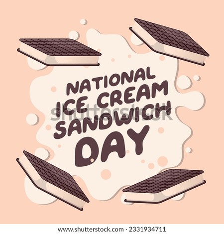 national ice cream sandwich day design template for celebration. happy ice cream sandwich day. ice cream sandwich vector illustration.