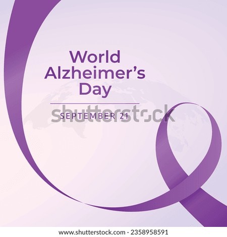 World Alzheimer’s Day design template good for celebration usage. purple ribbon vector illustration. ribbon vector illustration. vector eps 10.