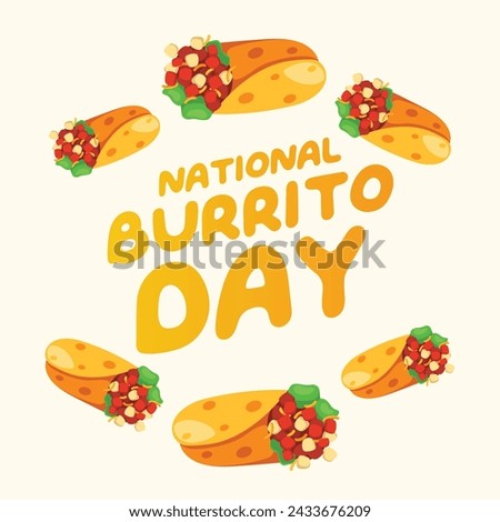 National Burrito Day vector design template good for celebration usage. burrito vector illustration. vector eps 10. flat design.