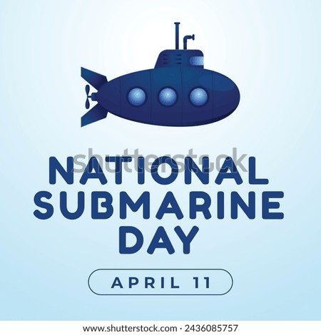 National Submarine Day design template good for celebration usage. submarine vector illustration. vector eps 10. flat design.