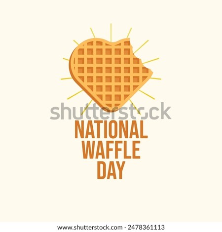 National Waffle Day flat design. vector design ribbon. good for usage. eps 10.