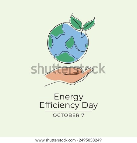 Energy Efficiency Day vector design template good for celebration usage. Energy Efficiency Day design. Continuous line drawing. eps 10.