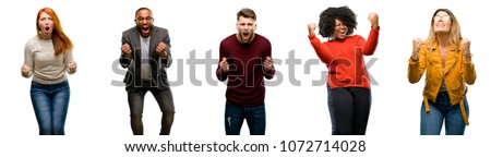 Similar – Image, Stock Photo Cheerful black woman in bright outfit