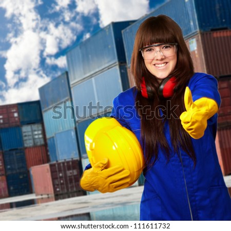 Portrait Of A Young Female Worker, Outdoor