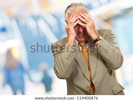 Senior Business Man In Tension, Indoor