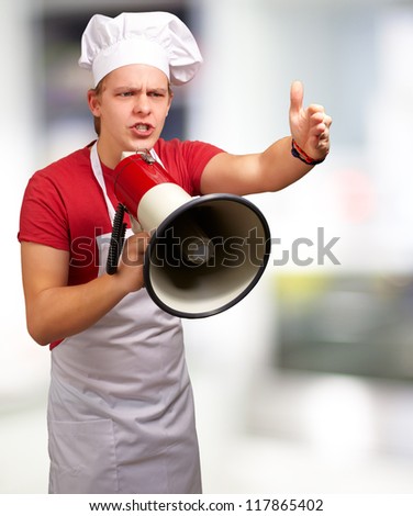 Portrait Of A Young Man With Megaphone, Background