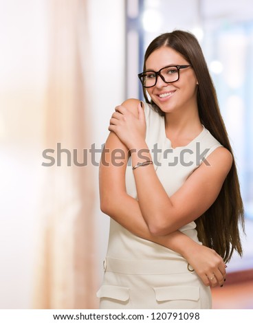 Portrait Of A Happy Woman posing, indoor