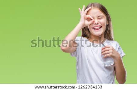 Similar – Image, Stock Photo Funny face through water glass