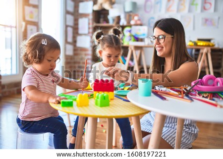 Similar – Image, Stock Photo Mother playing with toddler