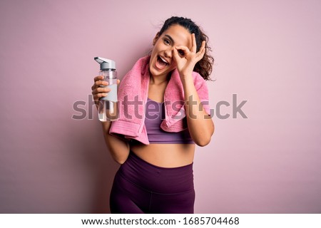 Similar – Image, Stock Photo Funny face through water glass
