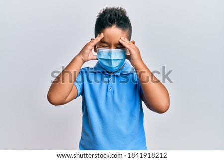 Similar – Image, Stock Photo angry kid wearing medical mask