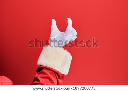 Image, Stock Photo Hands with red gloves working