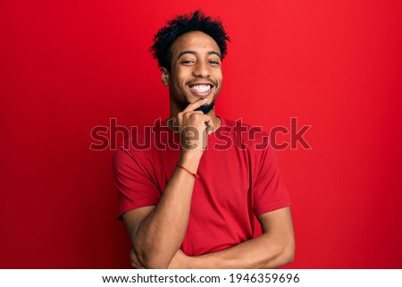 Similar – Image, Stock Photo African man with red T-shirt