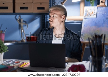 Similar – Image, Stock Photo ArtistPortrait Man Blonde