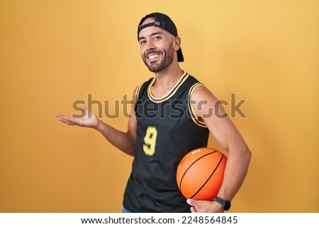 Similar – Image, Stock Photo Sporty man with ball standing in park