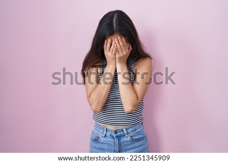 Similar – Image, Stock Photo Teenage girl standing on cliff by the sea