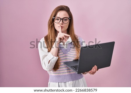 Similar – Image, Stock Photo Blonde Caucasian woman works from her home office