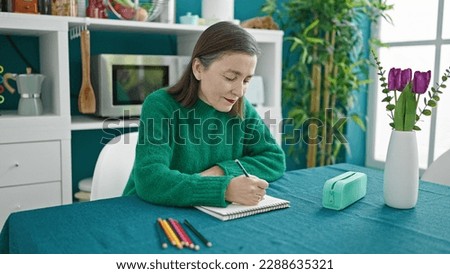 Similar – Image, Stock Photo Woman drawing with pencil in workshop