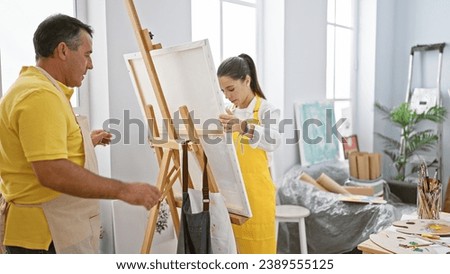 Similar – Image, Stock Photo male artist preparing paints