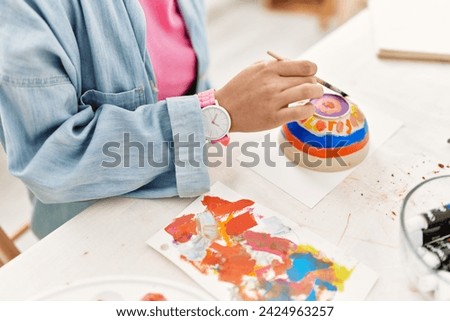 Similar – Image, Stock Photo artist drawing on ceramic plate