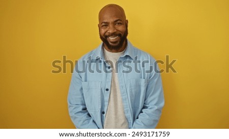 Similar – Image, Stock Photo Content trendy African American woman on wall