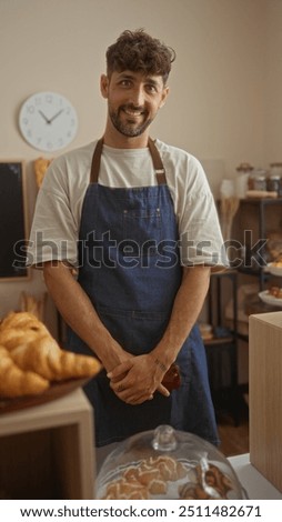Similar – Image, Stock Photo Smiling boy in apron in kitchen