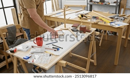 Similar – Image, Stock Photo coloured pencils Workbench