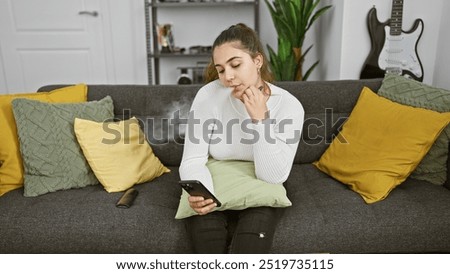 Similar – Image, Stock Photo Modern relaxed woman vaping while sitting on marked road