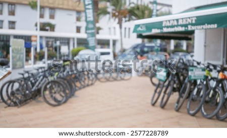 Similar – Image, Stock Photo defocused cyclist on the street in Bilbao city, Spain