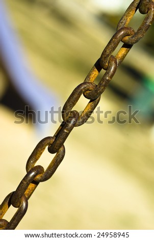 closeup of metal chain