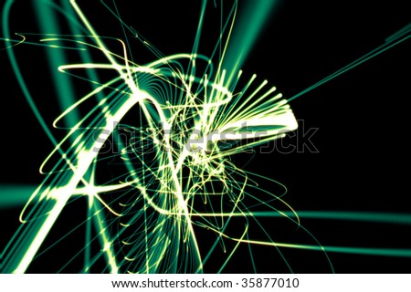 streams of light flowing on black background.
