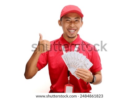 Similar – Image, Stock Photo Delivery man with his van