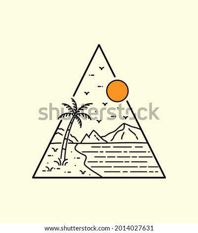 American National park vector illustration in mono line style art