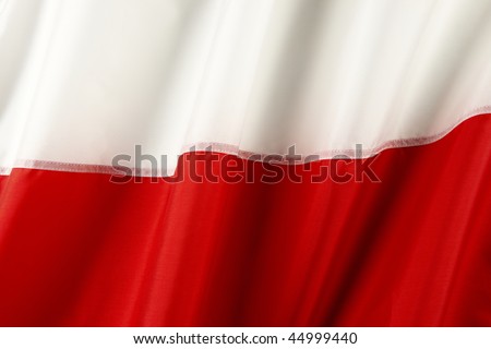 Close up shot of wavy Polish flag