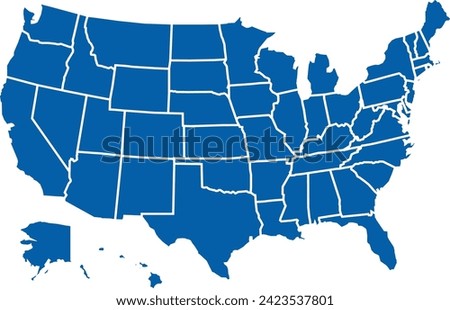 Map of the Unites States of American in vector format