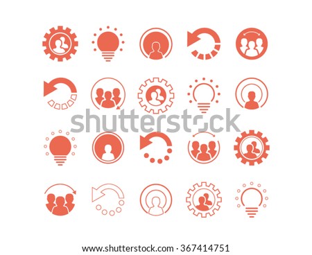 Set of coral icons, logos, design elements and business web buttons in vector format.