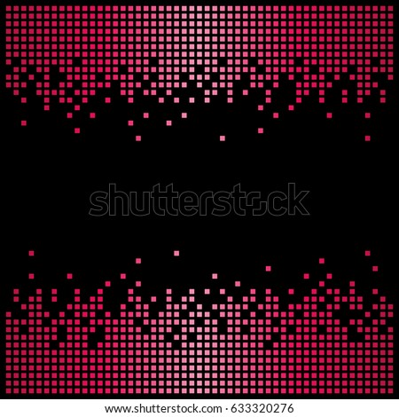 Pixel background texture in red with copy space. Vector light bitmap pattern backdrop and message space.