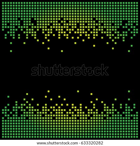 Pixel background texture in green with copy space. Vector light bitmap pattern backdrop and message space.