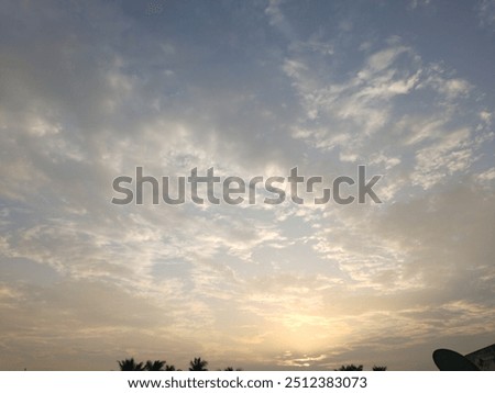 Similar – Image, Stock Photo Gray clouds on sundown sky over sea