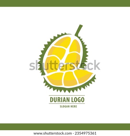 Minimal Durian fruit icon logo vector design.Durian symbol.Asian fresh fruit.