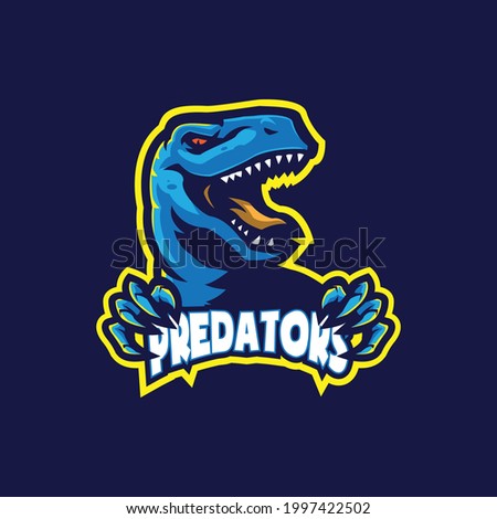 Raptor mascot logo design vector with modern illustration concept style for badge, emblem and t shirt printing. Angry raptor illustration for sport team. Photo stock © 