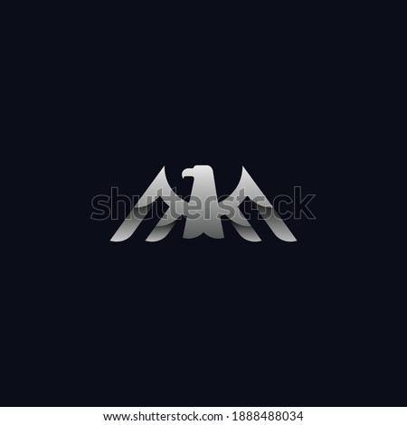 Elegant yet luxury silver eagle vector logo design 