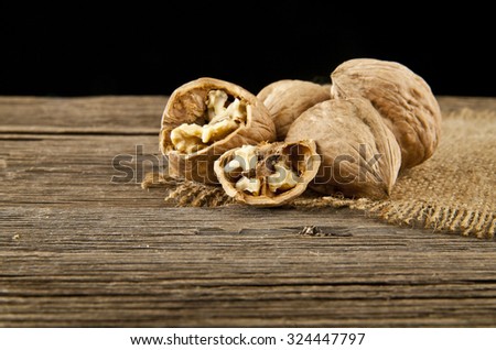 nuts on a black background