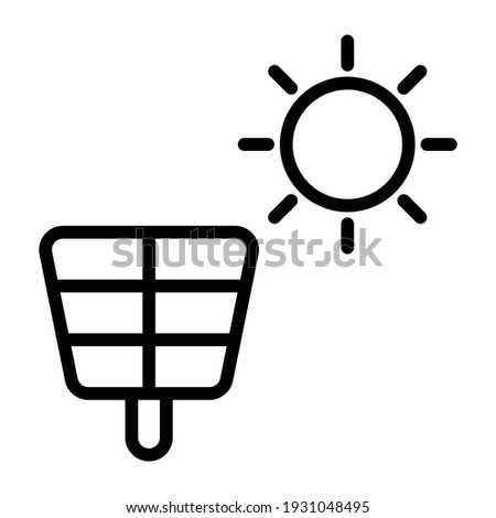 Sunshine with plate, concept of solar panel icon