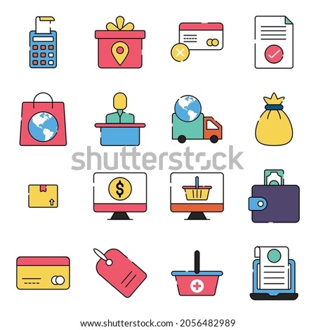 Pack of Purchasing Flat Icons