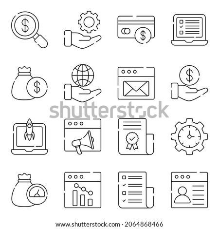 Pack of Project Management Linear Icons